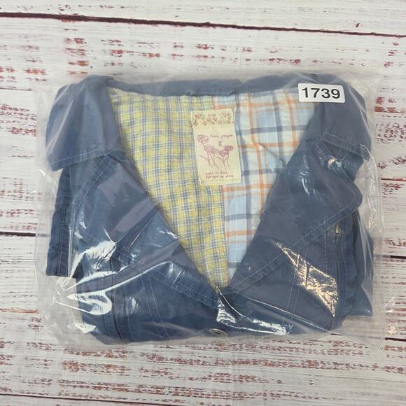 Free People Utility Trench Coat Sz 8 Steel Blue Lightweight Chore Style Jacket - Picture 12 of 12